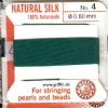 2 Meters of #4 Green Griffin Silk Cord with Fixed Needle